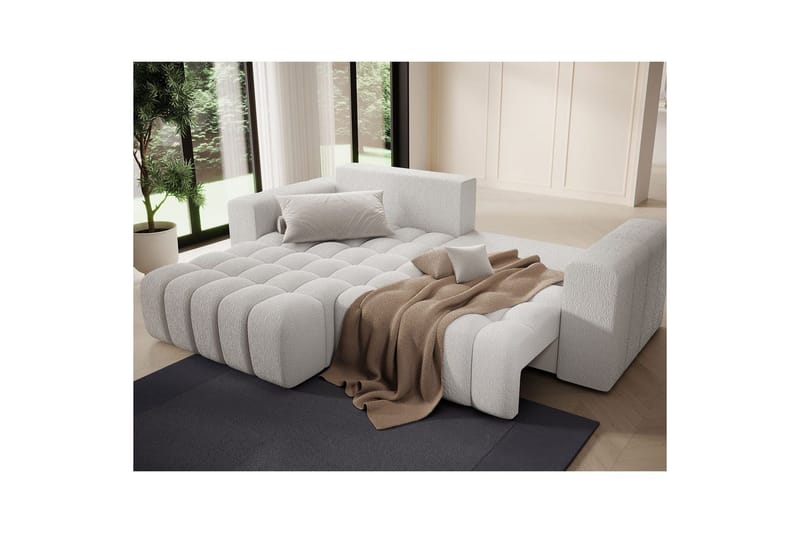 Seksjon Eltap Bonett 250x175x92 cm - Royal 01, Hvit, Venstre - Møbler - Sofaer - Sovesofaer