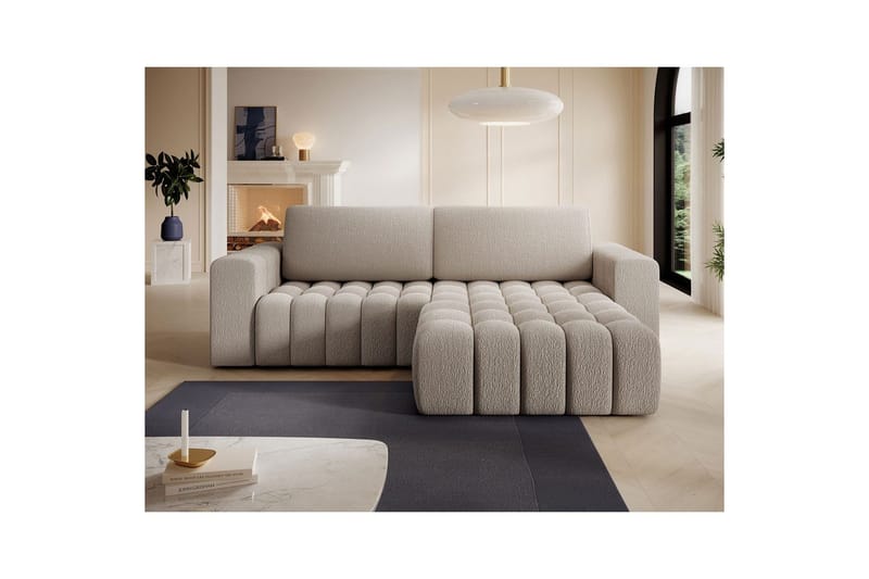 Seksjon Eltap Bonett 250x175x92 cm - Royal 18, Beige, Høyre - Møbler - Sofaer - Sovesofaer