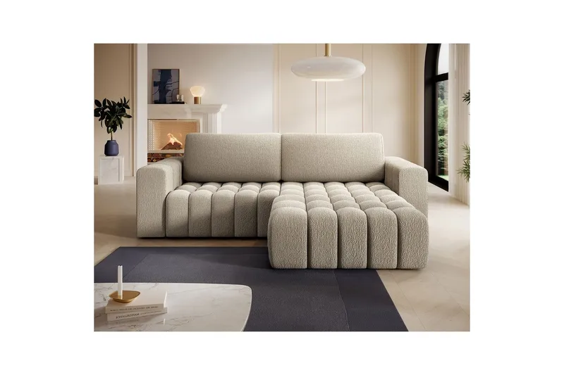 Seksjon Eltap Bonett 250x175x92 cm - Royal 20, Beige, Høyre - Møbler - Sofaer - Sovesofaer