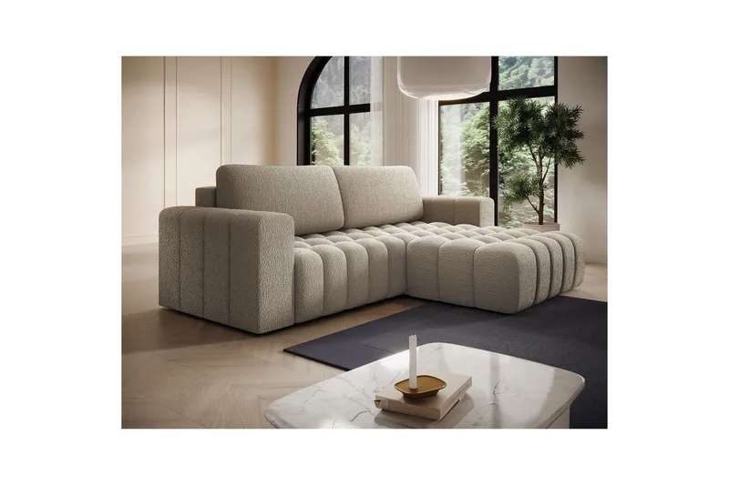 Seksjon Eltap Bonett 250x175x92 cm - Royal 20, Beige, Høyre - Møbler - Sofaer - Sovesofaer