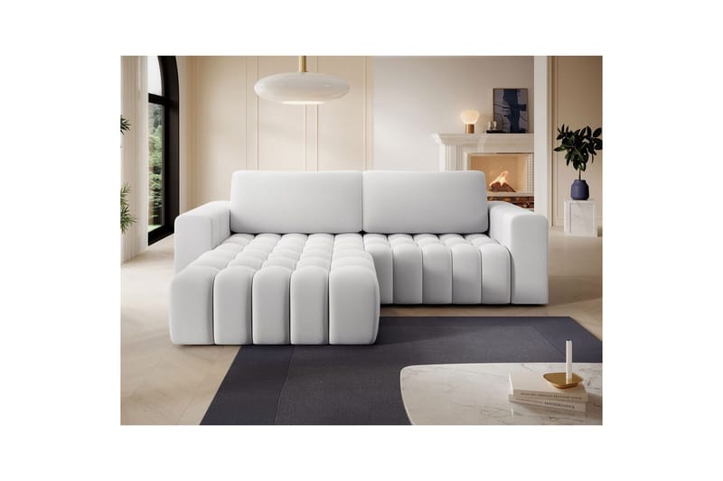 Seksjon Eltap Bonett 250x175x92 cm - Solar 01, Hvit, Venstre - Møbler - Sofaer - Sovesofaer
