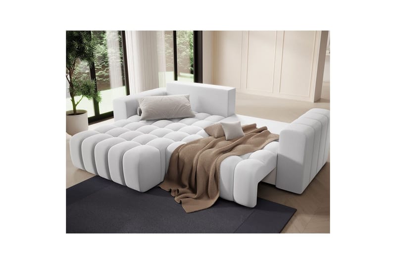 Seksjon Eltap Bonett 250x175x92 cm - Solar 01, Hvit, Venstre - Møbler - Sofaer - Sovesofaer
