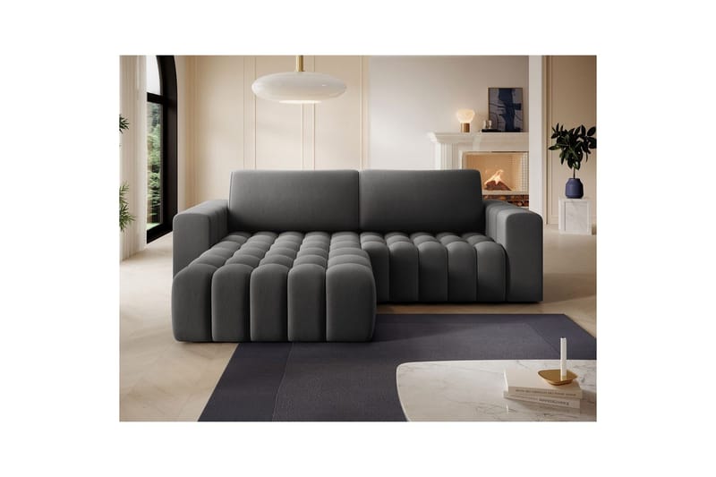 Seksjon Eltap Bonett 250x175x92 cm - Paros 06, grå, Venstre - Møbler - Sofaer - Sovesofaer