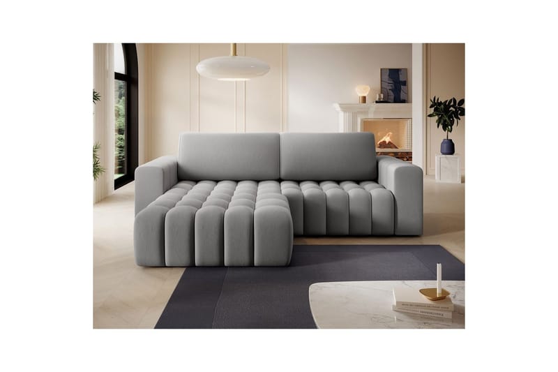 Seksjon Eltap Bonett 250x175x92 cm - Paros 05, Lysegrå, Venstre - Møbler - Sofaer - Sovesofaer