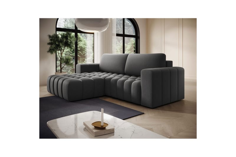 Seksjon Eltap Bonett 250x175x92 cm - Paros 06, grå, Venstre - Møbler - Sofaer - Sovesofaer