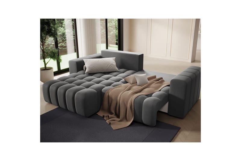 Seksjon Eltap Bonett 250x175x92 cm - Paros 06, grå, Venstre - Møbler - Sofaer - Sovesofaer