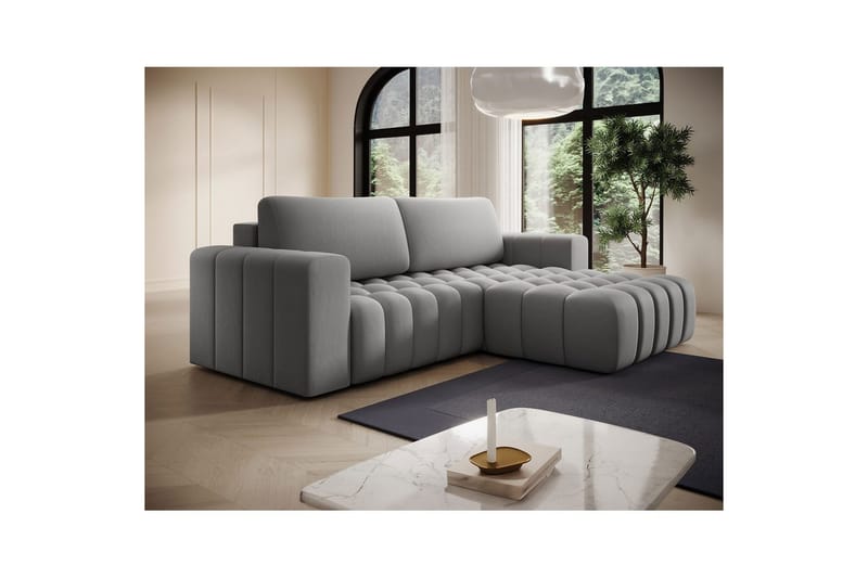 Seksjon Eltap Bonett 250x175x92 cm - Paros 05, Lysegrå, Høyre - Møbler - Sofaer - Sovesofaer