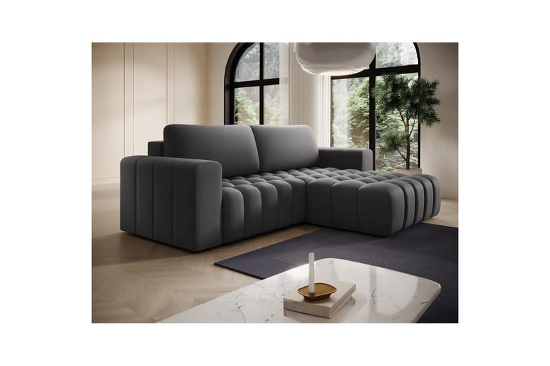 Seksjon Eltap Bonett 250x175x92 cm - Paros 06, grå, Høyre - Møbler - Sofaer - Sovesofaer