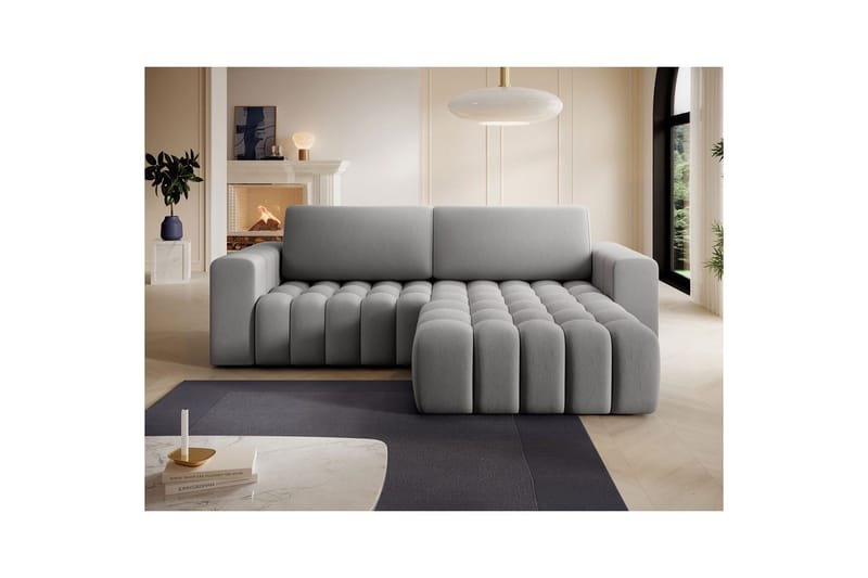 Seksjon Eltap Bonett 250x175x92 cm - Paros 05, Lysegrå, Høyre - Møbler - Sofaer - Sovesofaer
