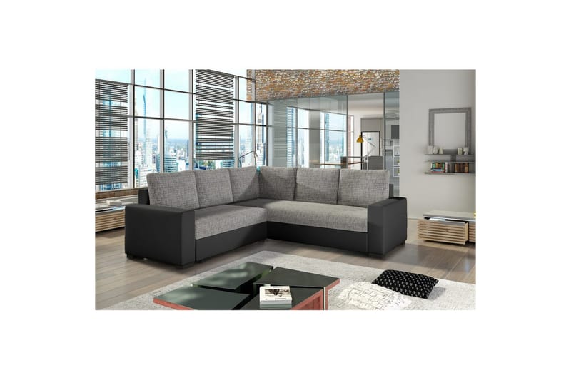 Seksjon Eltap Canis 235x235x89 cm - Berlin 01, Soft 11, Grå, Svart - Møbler - Sofaer - Sovesofaer