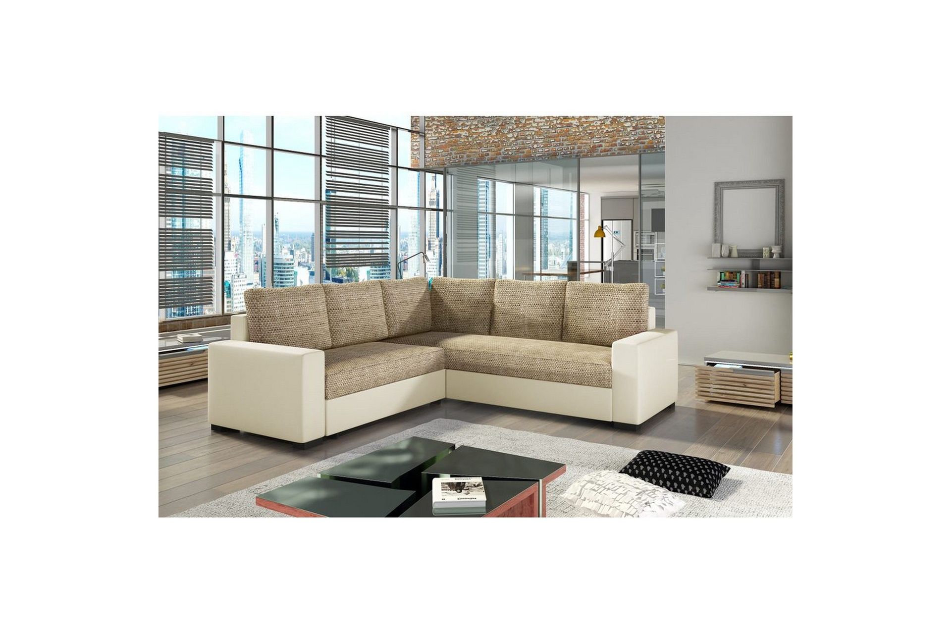 Seksjon Eltap Canis 235x235x89 cm - Berlin 03, Soft 33, Beige