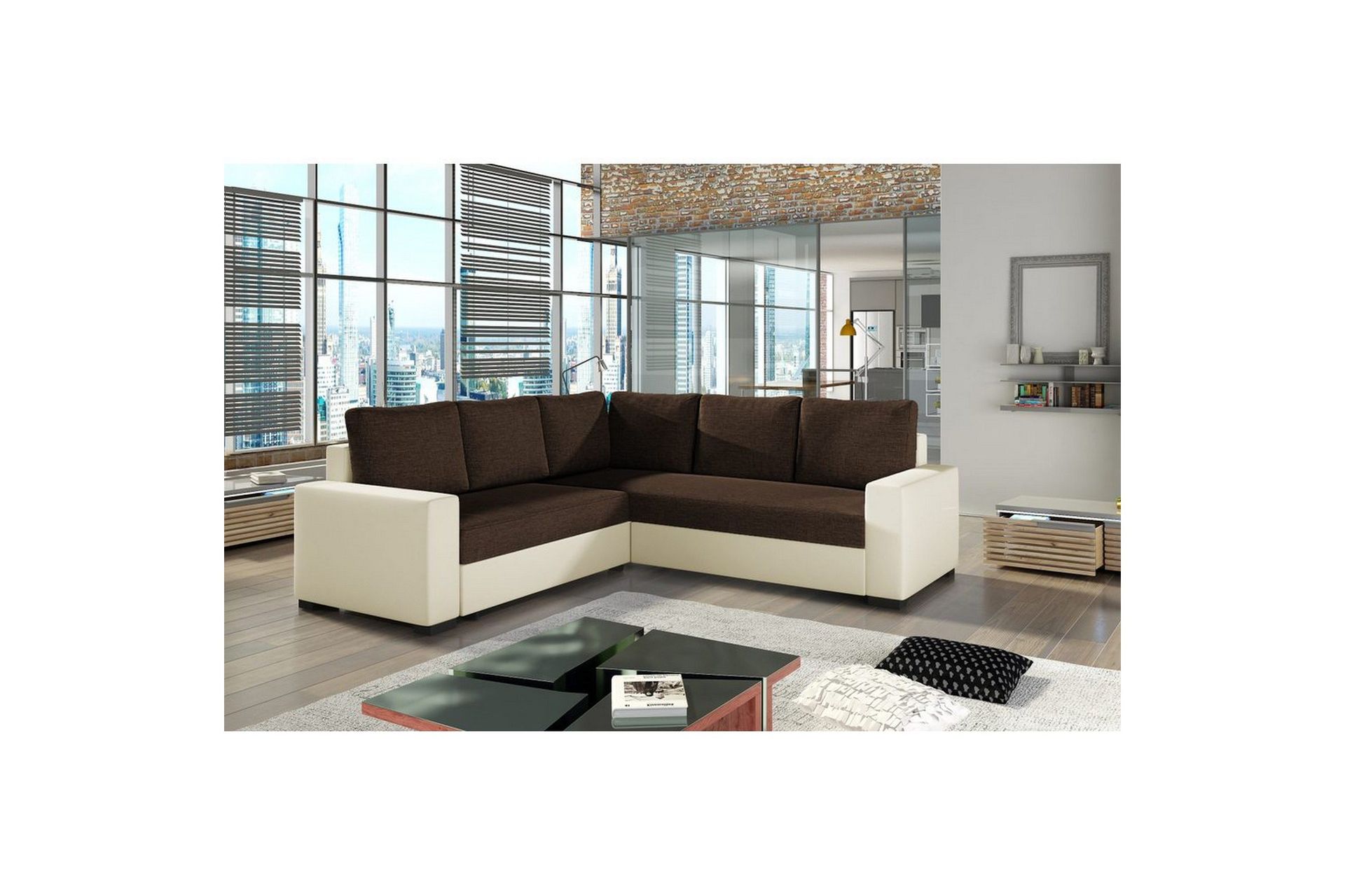 Seksjon Eltap Canis 235x235x89 cm - Sawana 16, Soft 33, Brun