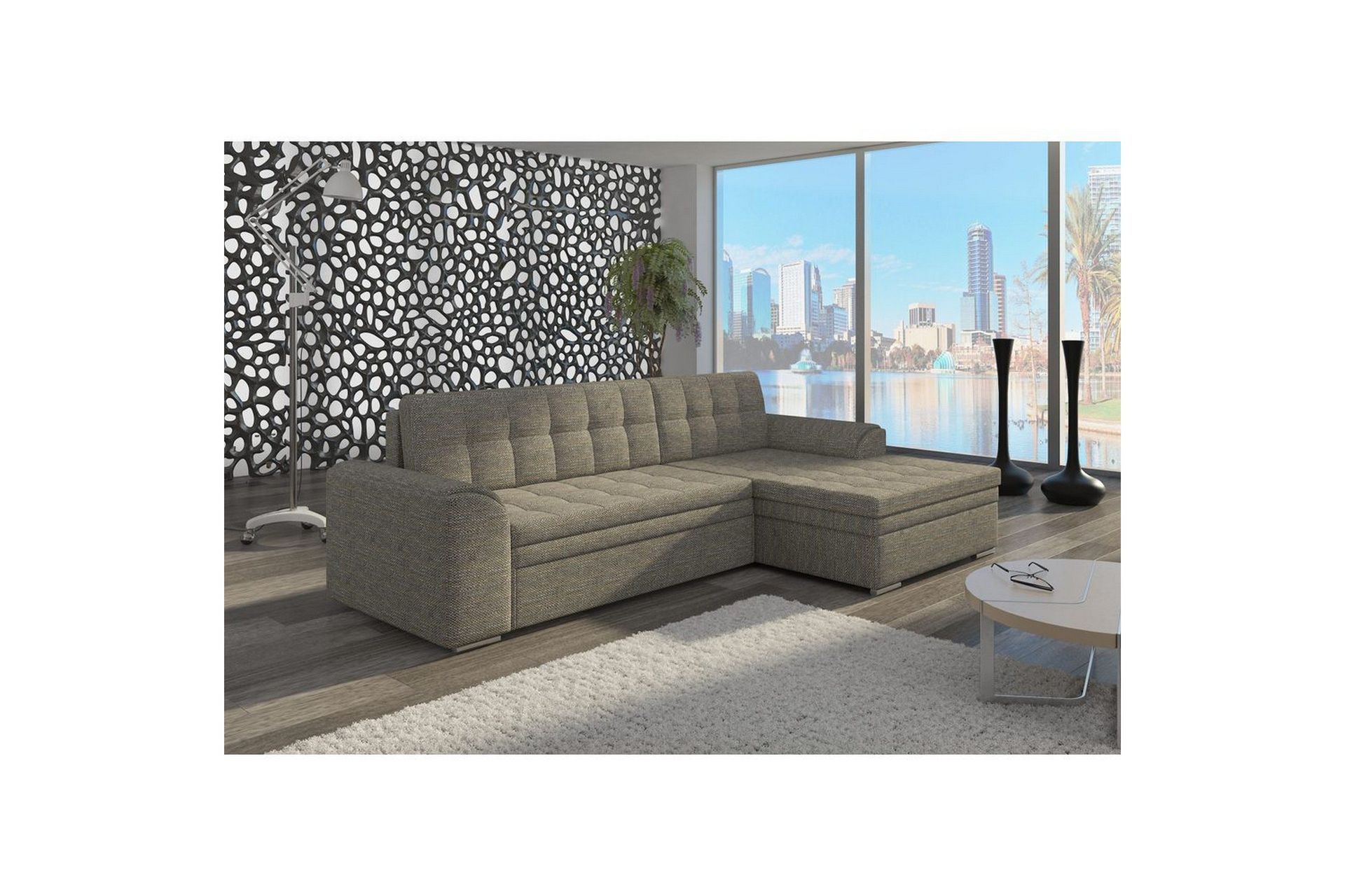 Seksjon Eltap Conforti 275x165x78 cm - Berlin 01, Grå, Høyre