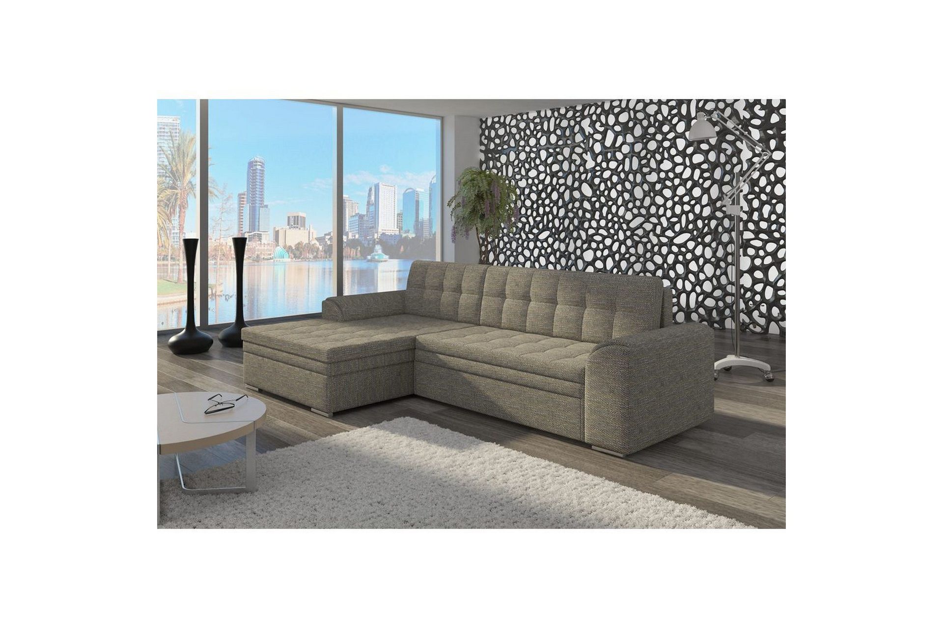 Seksjon Eltap Conforti 275x165x78 cm - Berlin 01, Grå, Venstre
