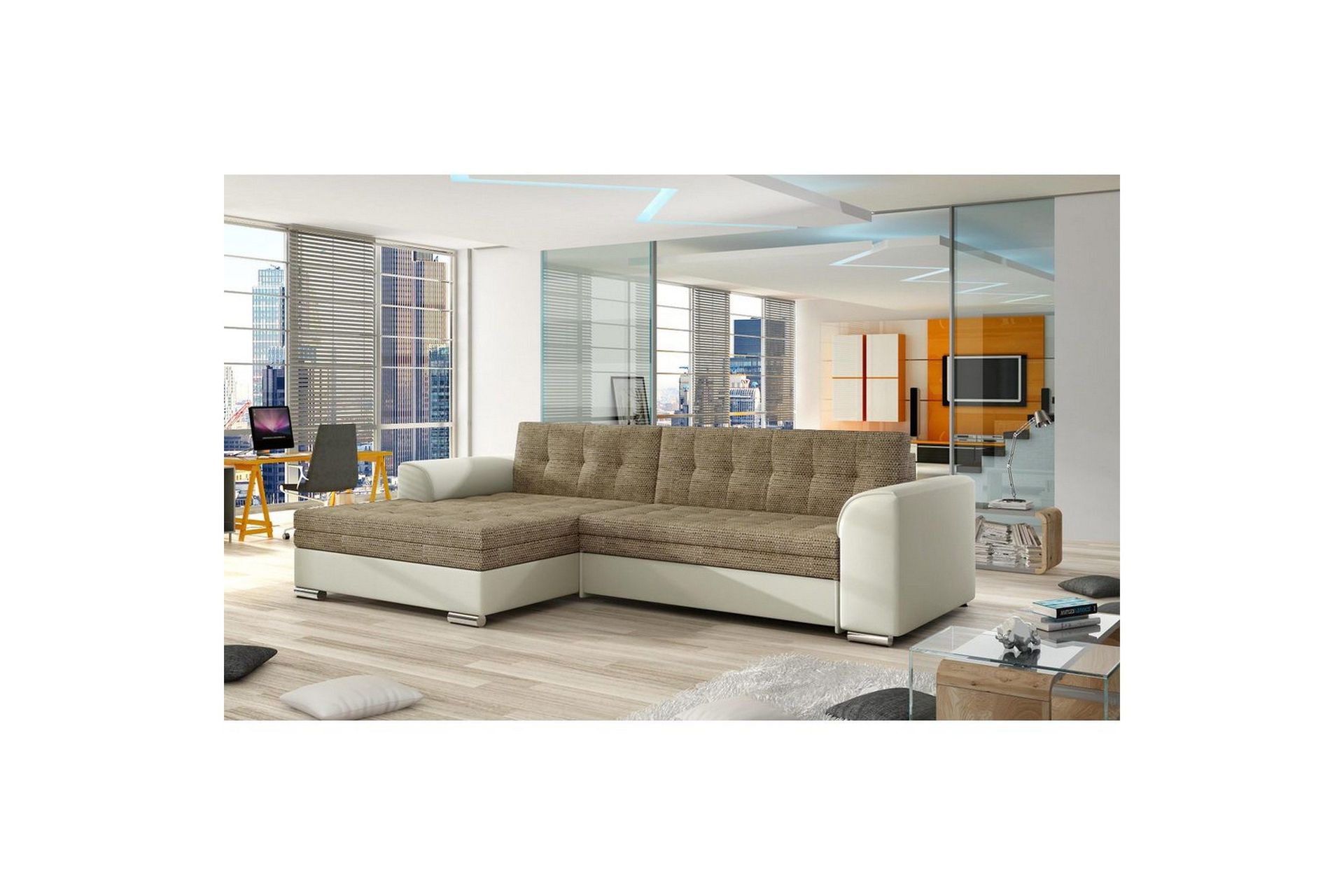 Seksjon Eltap Conforti 275x165x78 cm - Berlin 03, Soft 33, Beige, Venstre