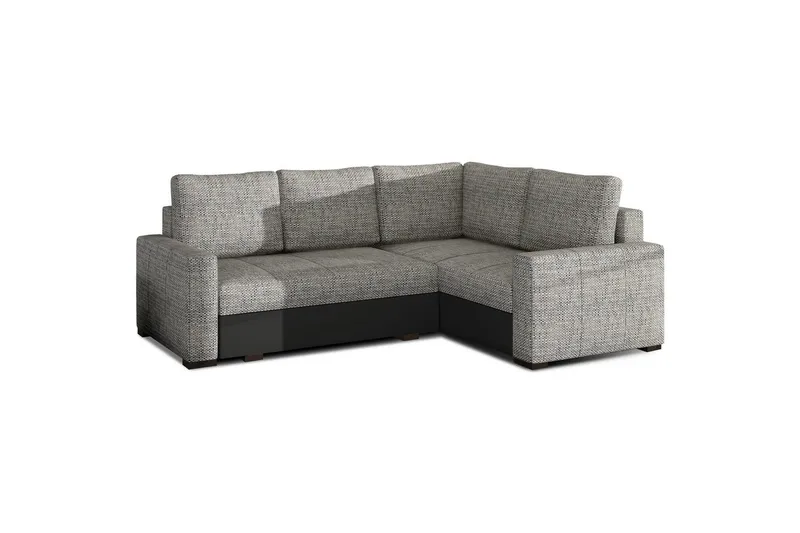 Seksjon Eltap Corona 235x162x90 cm - Berlin 01, Soft 11, Grå, Svart, Høyre - Møbler - Sofaer - Sovesofaer
