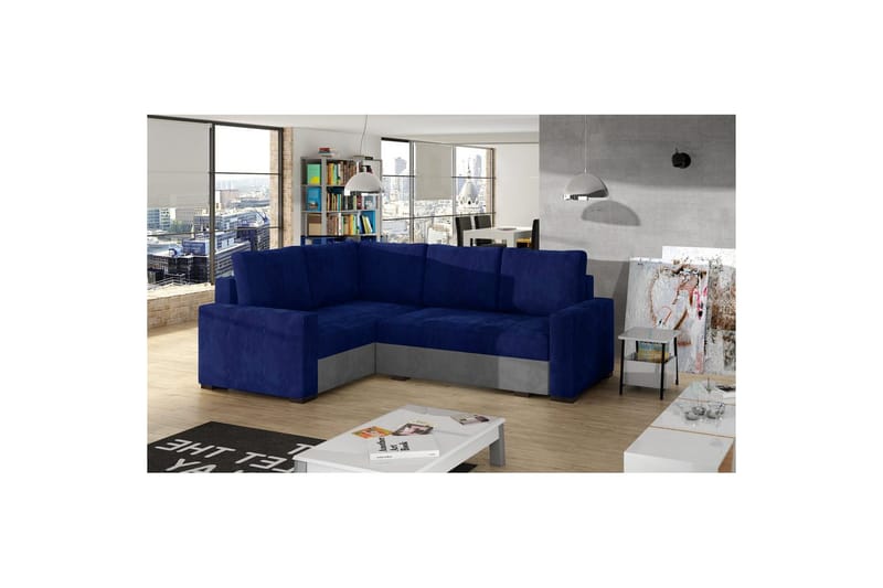 Seksjon Eltap Corona 235x162x90 cm - Kronos 09, Paros 05, Mørk Blå, Lys Grå, Venstre - Møbler - Sofaer - Sovesofaer