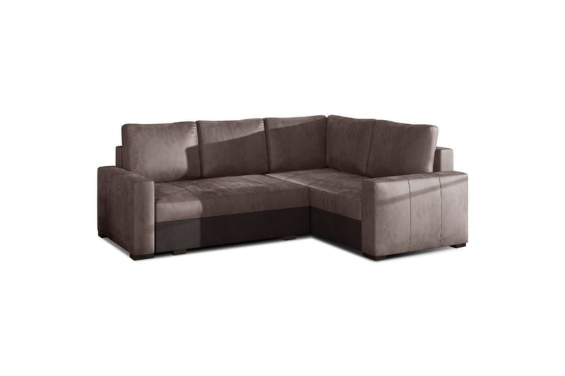 Seksjon Eltap Corona 235x162x90 cm - Monolith 09, Monolith 29, Mørk beige, Brun, Høyre - Møbler - Sofaer - Sovesofaer
