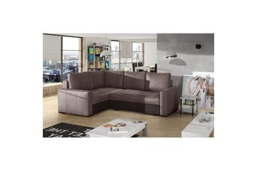 Seksjon Eltap Corona 235x162x90 cm - Monolith 09, Monolith 29, Mørk beige, Brun, Venstre - Møbler - Sofaer - Sovesofaer