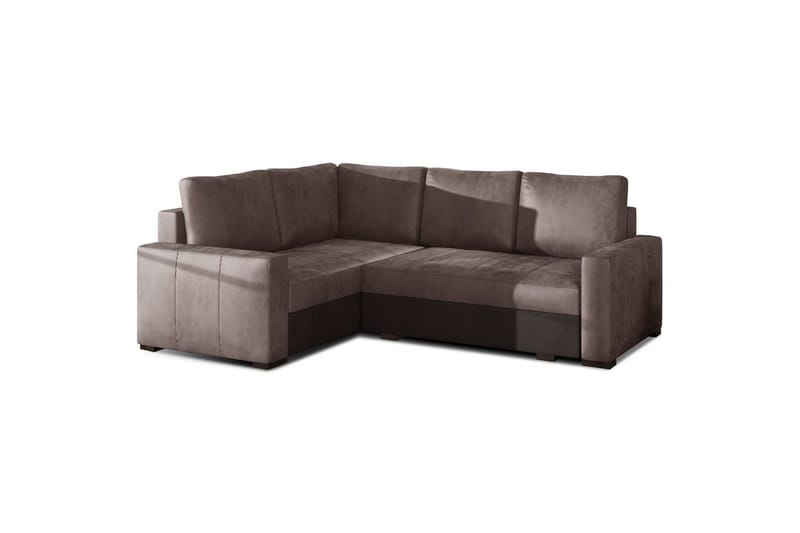 Seksjon Eltap Corona 235x162x90 cm, Monolith 09, Monolith 29, Mørk beige, Brun, Venstre