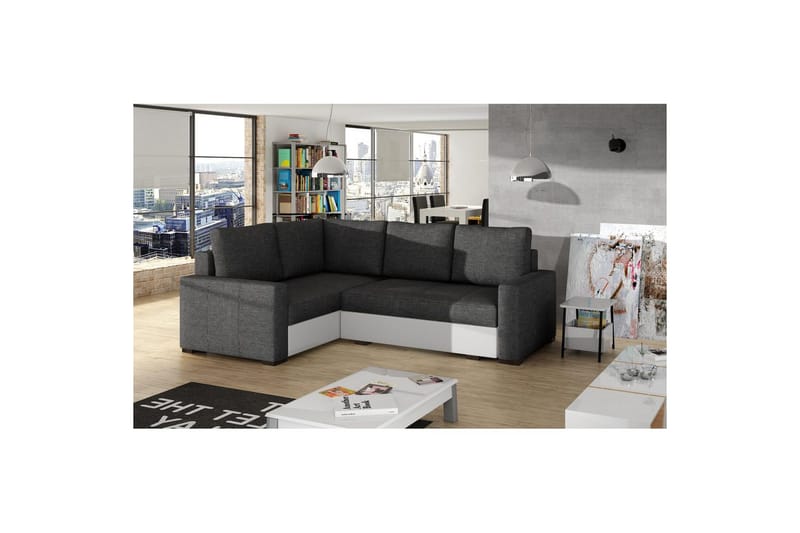 Seksjon Eltap Corona 235x162x90 cm - Sawana 05, Soft 17, Grå, Hvit, Venstre - Møbler - Sofaer - Sovesofaer