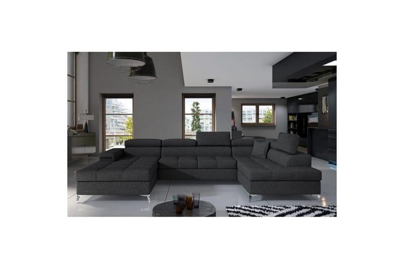 Seksjon Eltap Eduardo 337x205x88 cm - Inari 96, Mørk Grå, Høyre - Møbler - Sofaer - Sovesofaer
