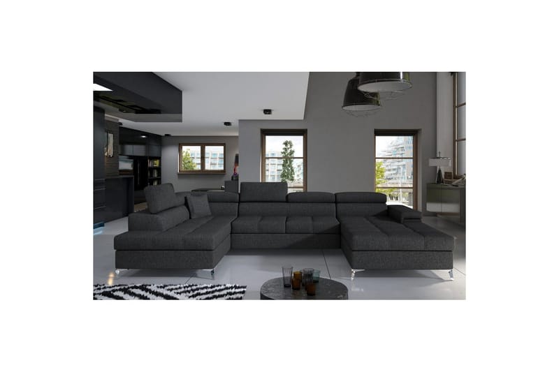 Seksjon Eltap Eduardo 337x205x88 cm - Inari 96, Mørk Grå, Venstre - Møbler - Sofaer - Sovesofaer