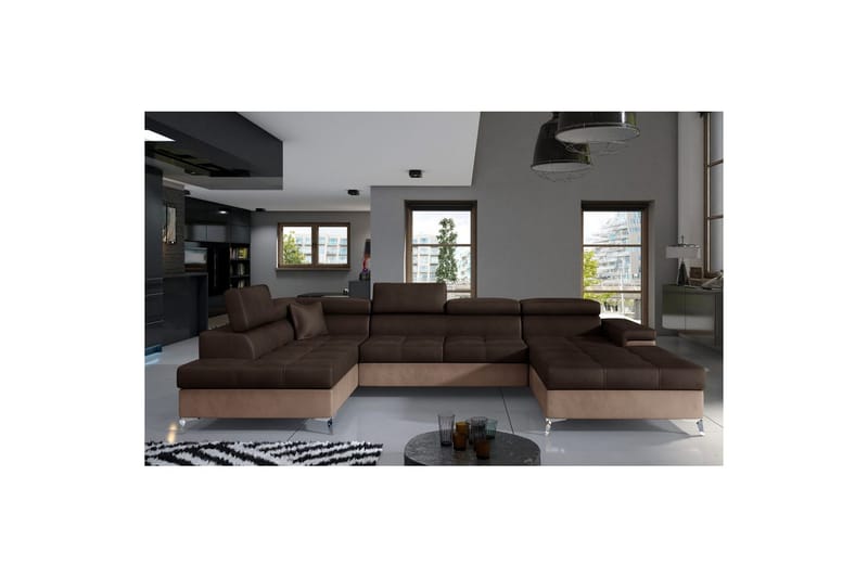 Seksjon Eltap Eduardo 337x205x88 cm, Monolith 29, Monolith 09, Brun, Mørk Beige, Venstre