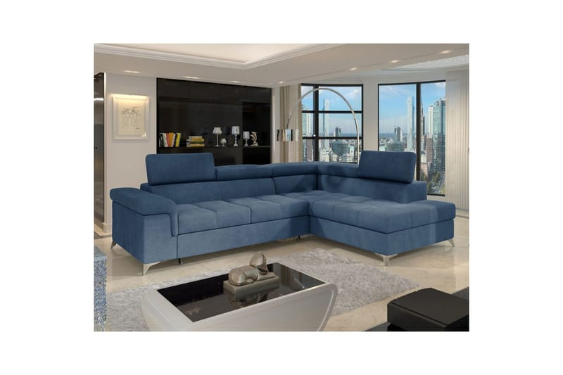Seksjon Eltap Eridano 275x202x88 cm - Raquel 40, Blå, Høyre - Møbler - Sofaer - Sovesofaer