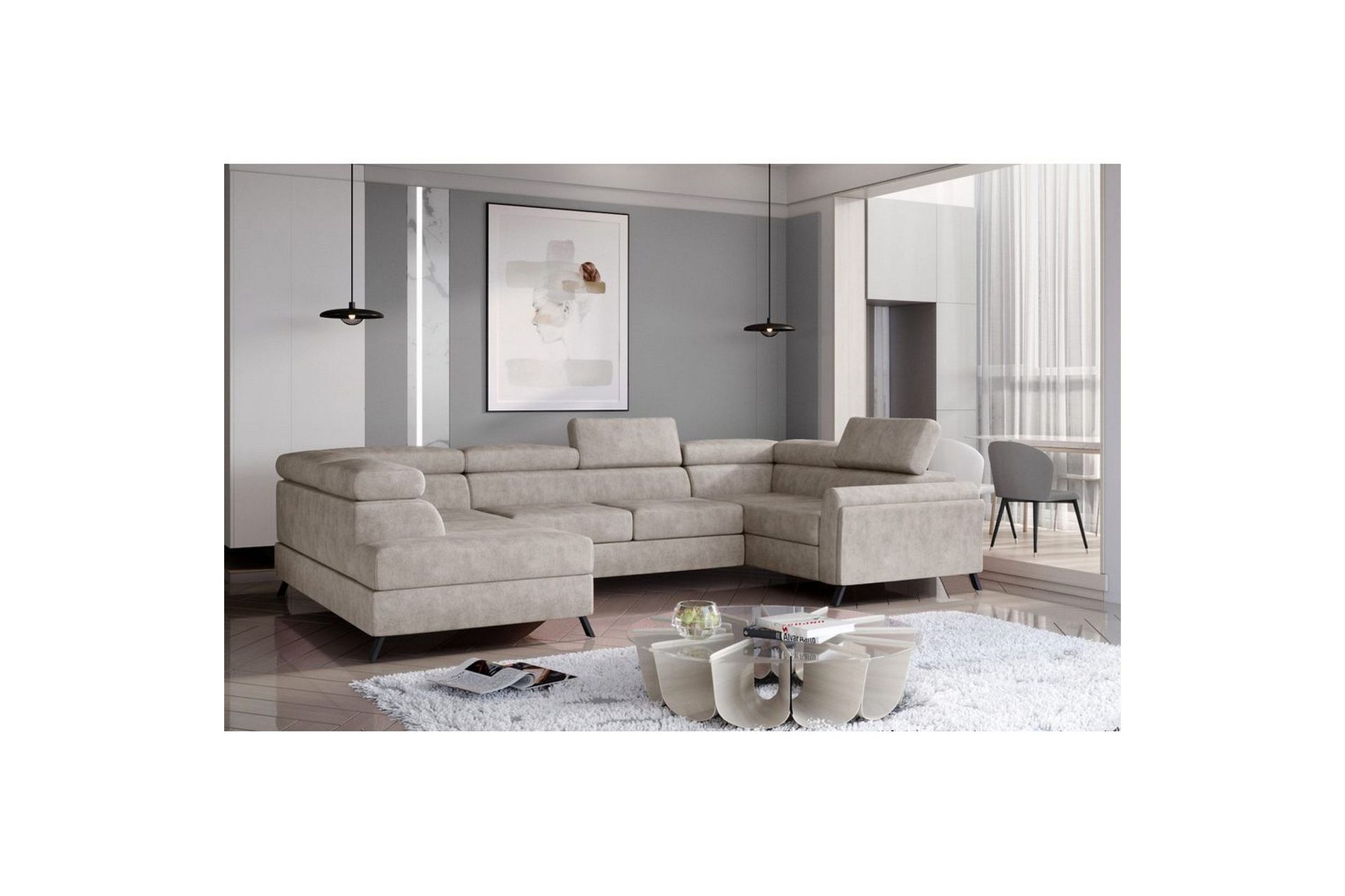 Seksjon Eltap Escada 336x200x92 cm - Dora 21, Beige, Venstre