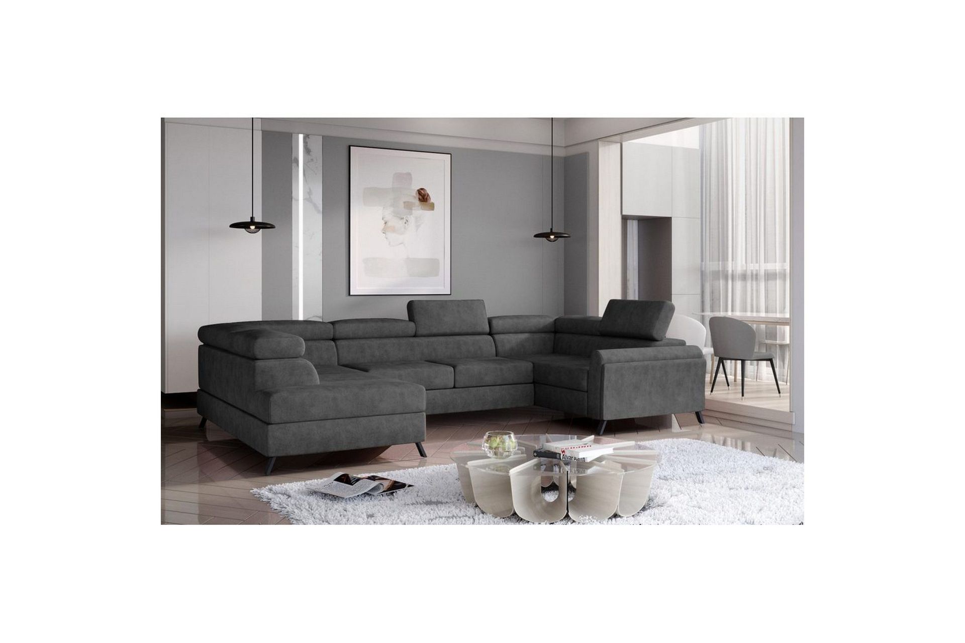 Seksjon Eltap Escada 336x200x92 cm - Dora 96, Svart, Venstre