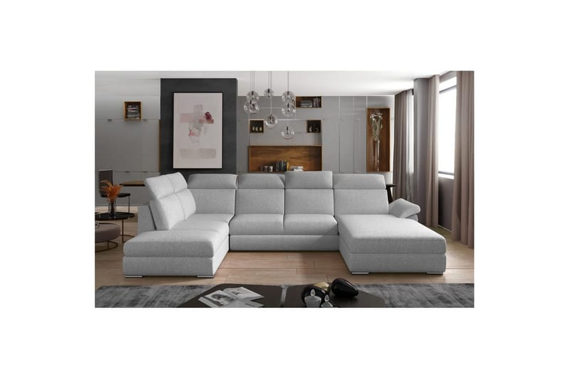 Seksjon Eltap Evanell 336x211x102 cm, Grande 81, grå, Høyre