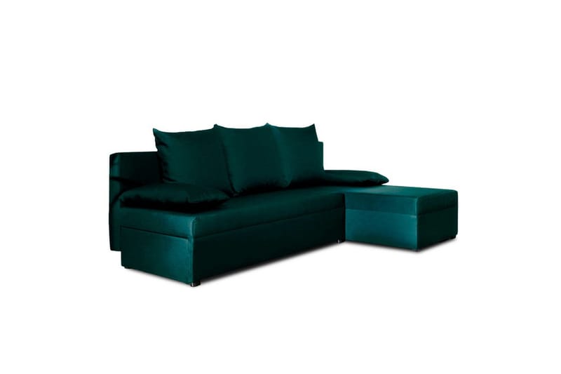 Seksjon Eltap Gino 201x143x90 cm - Nube 35, Grønn - Møbler - Sofaer - Sovesofaer