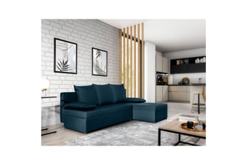 Seksjon Eltap Gino 201x143x90 cm - Nube 40, Blå - Møbler - Sofaer - Sovesofaer