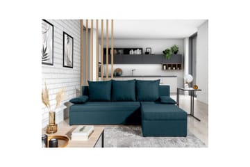 Seksjon Eltap Gino 201x143x90 cm - Nube 40, Blå - Møbler - Sofaer - Sovesofaer