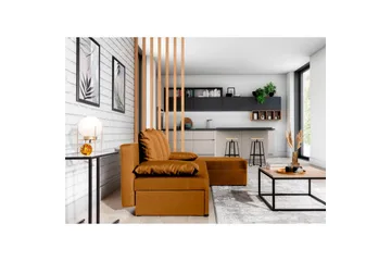 Seksjon Eltap Gino 201x143x90 cm - Nube 45, Gul - Møbler - Sofaer - Sovesofaer