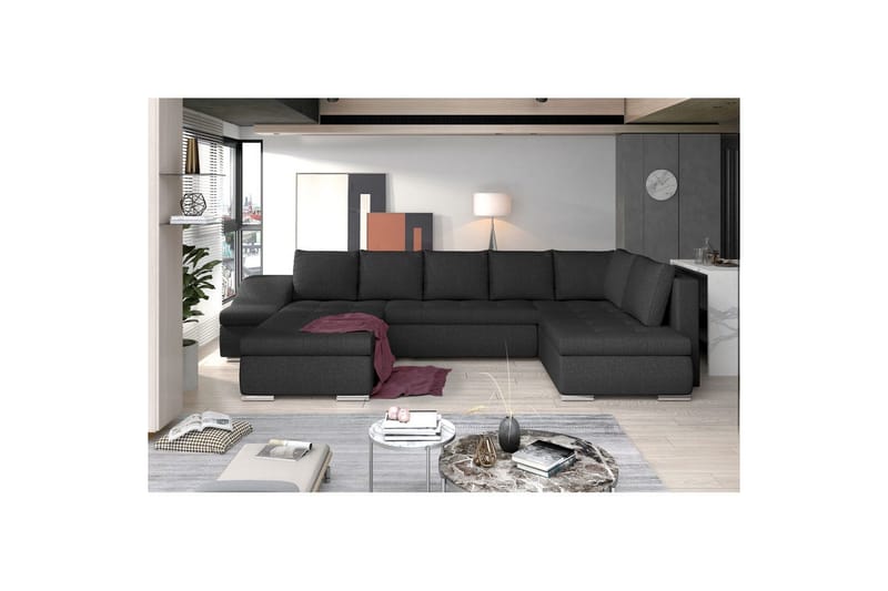 Seksjon Eltap Giovanni 351x82x190 cm - Inari 96, Mørk Grå, Venstre - Møbler - Sofaer - Sovesofaer