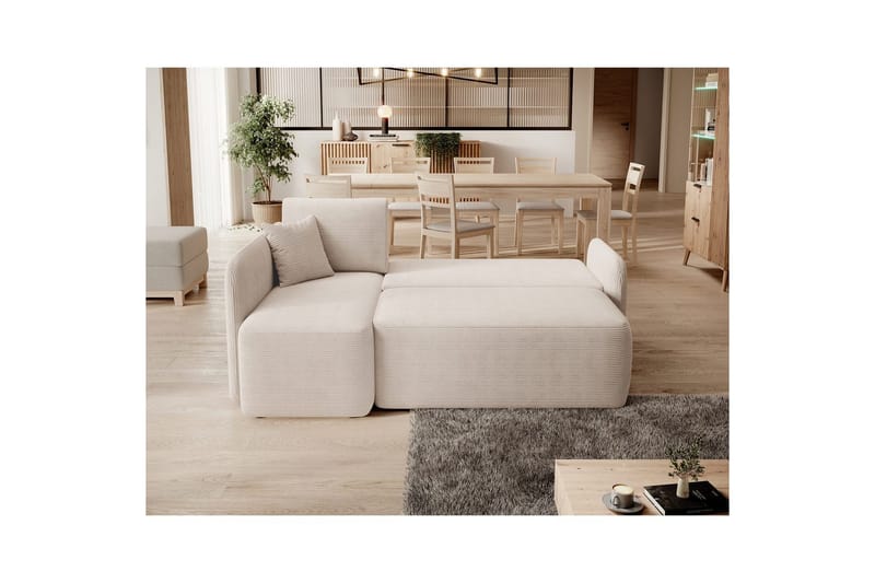 Seksjon Eltap Hadson 206x150x89 cm - Jarell 18, Lys Beige, Venstre - Møbler - Sofaer - Sovesofaer