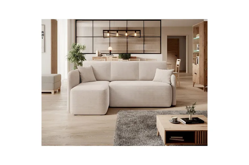 Seksjon Eltap Hadson 206x150x89 cm - Jarell 18, Lys Beige, Venstre - Møbler - Sofaer - Sovesofaer