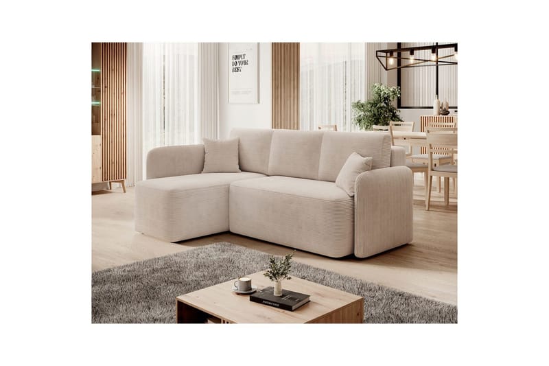 Seksjon Eltap Hadson 206x150x89 cm - Jarell 18, Lys Beige, Venstre - Møbler - Sofaer - Sovesofaer
