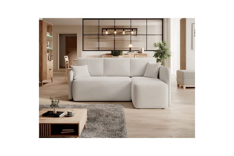 Seksjon Eltap Hadson 206x150x89 cm - Royal 01, Hvit, Høyre - Møbler - Sofaer - Sovesofaer