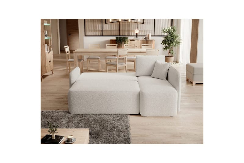 Seksjon Eltap Hadson 206x150x89 cm - Royal 01, Hvit, Høyre - Møbler - Sofaer - Sovesofaer