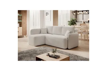 Seksjon Eltap Hadson 206x150x89 cm - Royal 01, Hvit, Venstre - Møbler - Sofaer - Sovesofaer