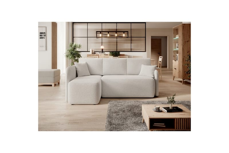 Seksjon Eltap Hadson 206x150x89 cm - Royal 01, Hvit, Venstre - Møbler - Sofaer - Sovesofaer