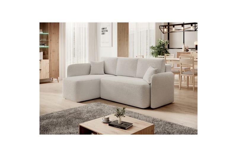 Seksjon Eltap Hadson 206x150x89 cm - Royal 01, Hvit, Venstre - Møbler - Sofaer - Sovesofaer