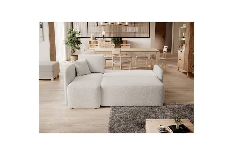 Seksjon Eltap Hadson 206x150x89 cm - Royal 01, Hvit, Venstre - Møbler - Sofaer - Sovesofaer