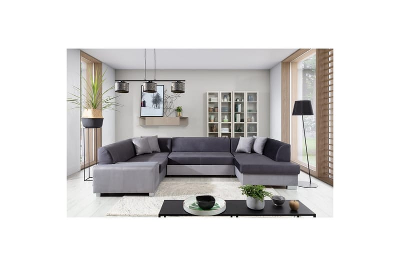 Seksjon Eltap Havana 322x204x72 cm - Monolith 97, Monolith 84, Mørk grå, Lys grå, Høyre - Møbler - Sofaer - Sovesofaer