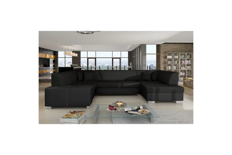 Seksjon Eltap Havana 322x204x72 cm, Sawana 14, Soft 11, Svart, Høyre