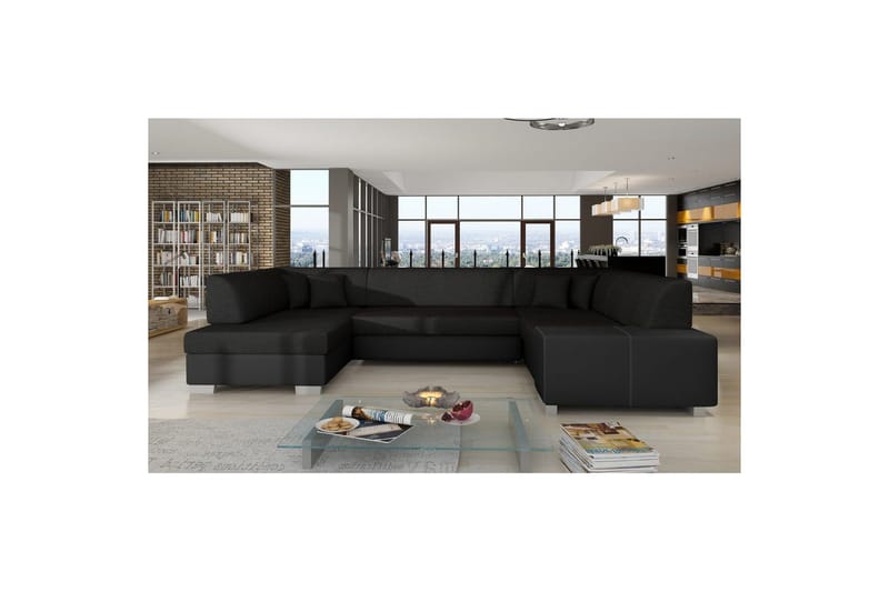 Seksjon Eltap Havana 322x204x72 cm - Sawana 14, Soft 11, Svart, Venstre - Møbler - Sofaer - Sovesofaer