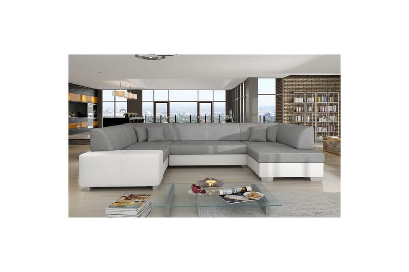 Seksjon Eltap Havana 322x204x72 cm - Sawana 21, Soft 17, Grå, Hvit, Høyre - Møbler - Sofaer - Sovesofaer